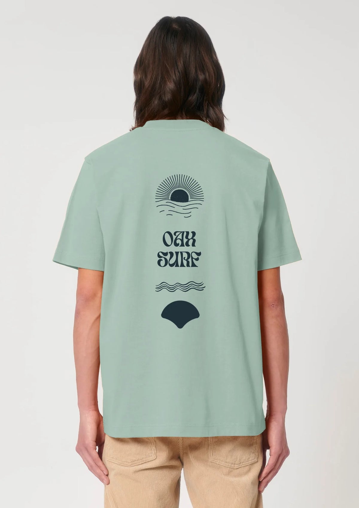T-shirt OAX en coton biologique, coloris Aloe (vert), dos