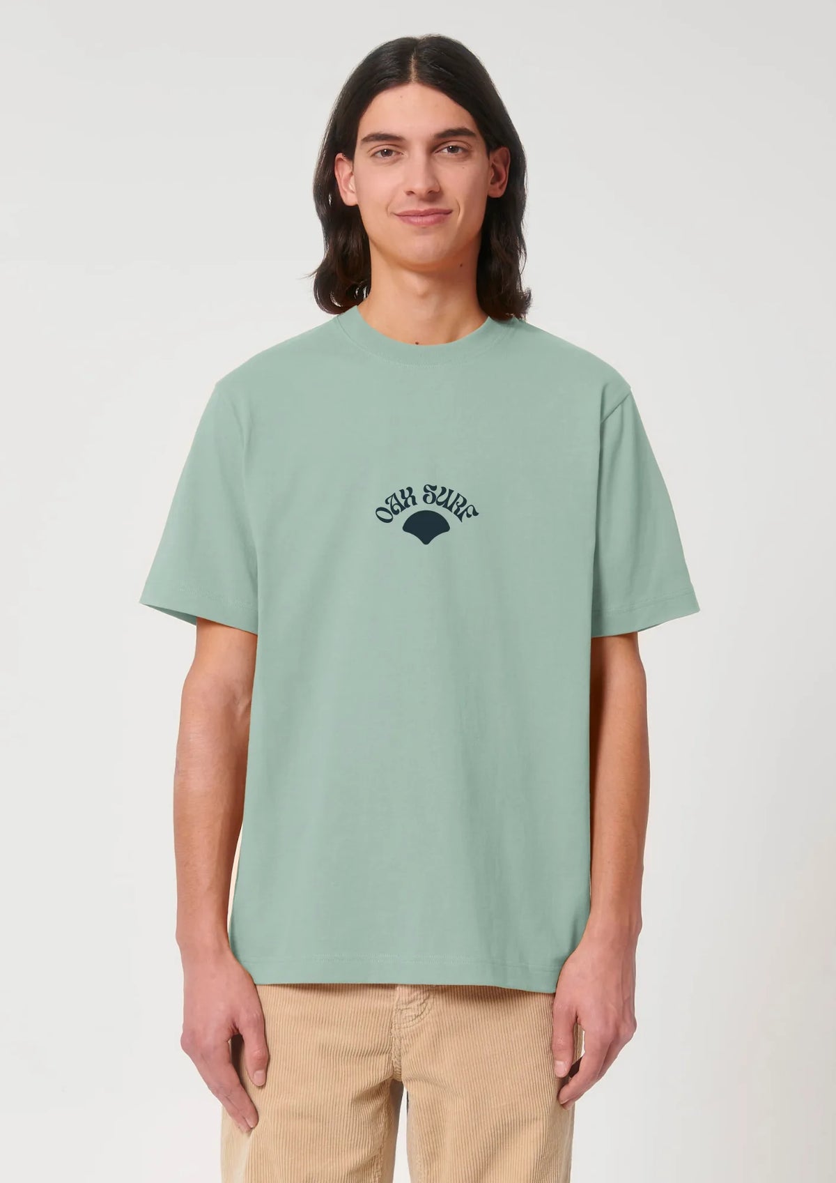 T-shirt OAX en coton biologique, coloris Aloe (vert), face