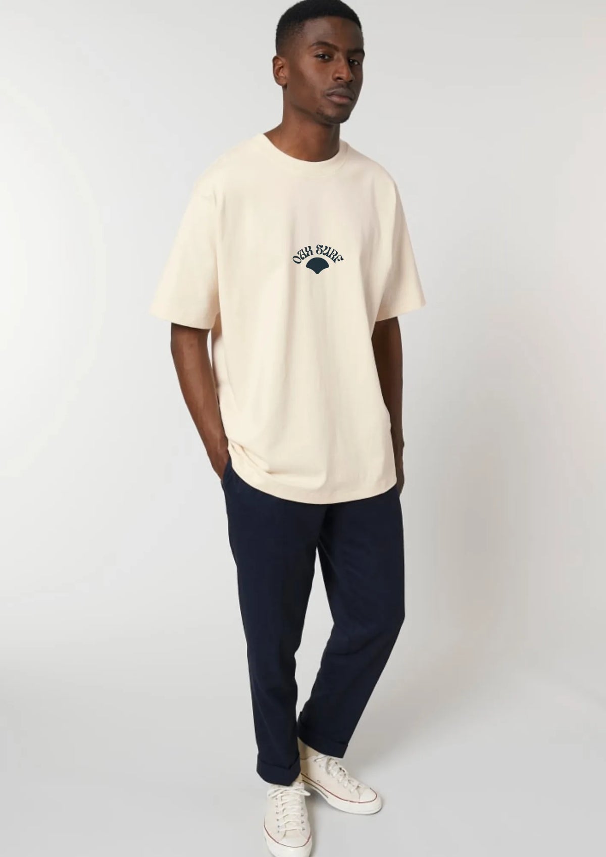T-shirt OAX en coton biologique, coloris Natural Raw (écru), face, vue 4