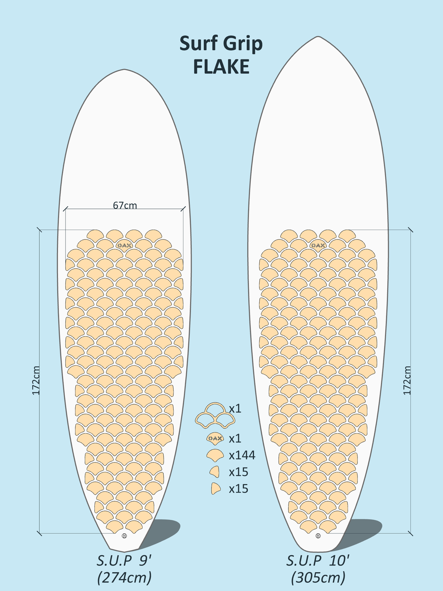 Surf Grip FLAKE - Stand Up Paddle 9' 10'